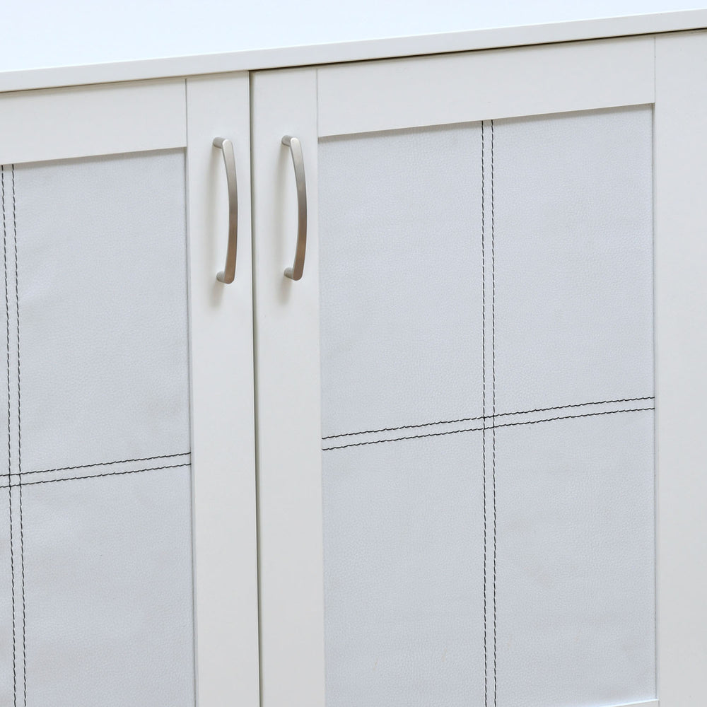 Caren Engineered Wood Medium Shoe Cabinet (White)