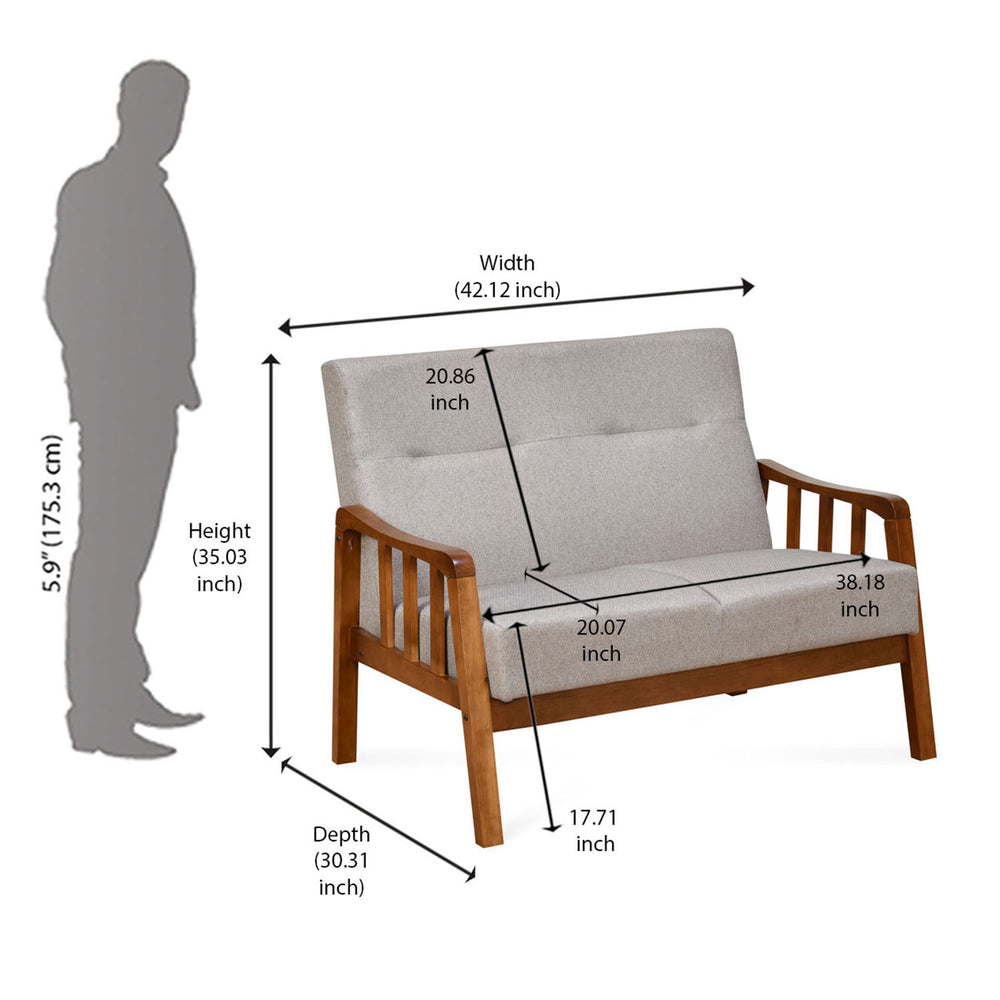 Conolly 2 Seater Fabric Sofa- Brown