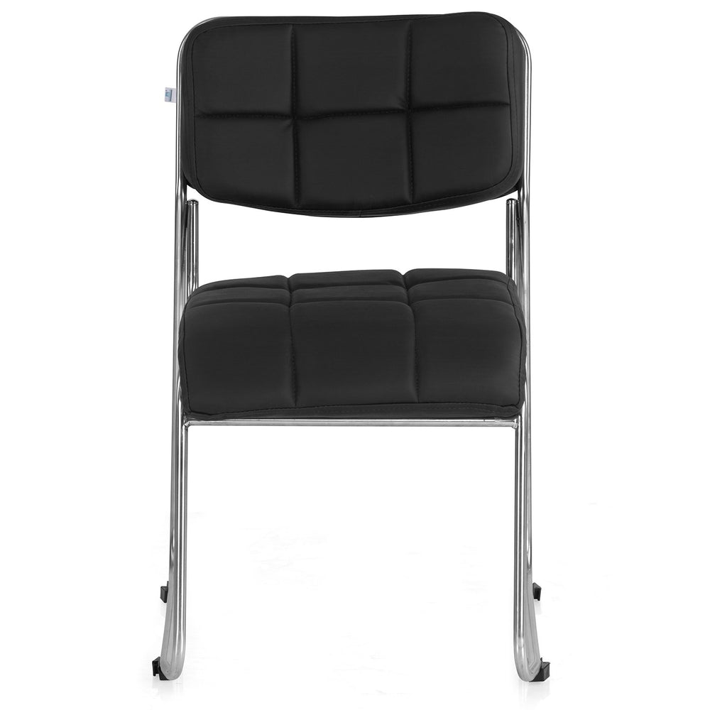 Contract Soft PVC Visitor Chair without Arm- Black