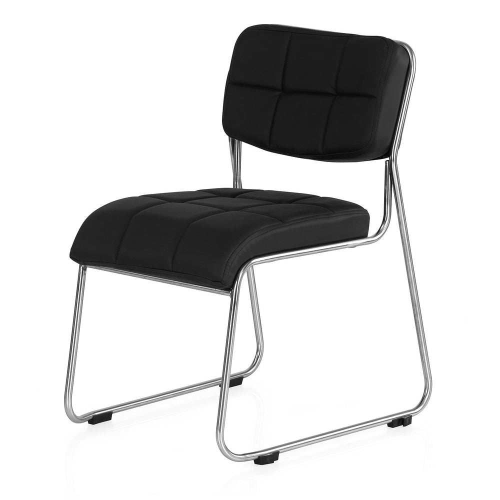 Contract Soft PVC Visitor Chair without Arm- Black