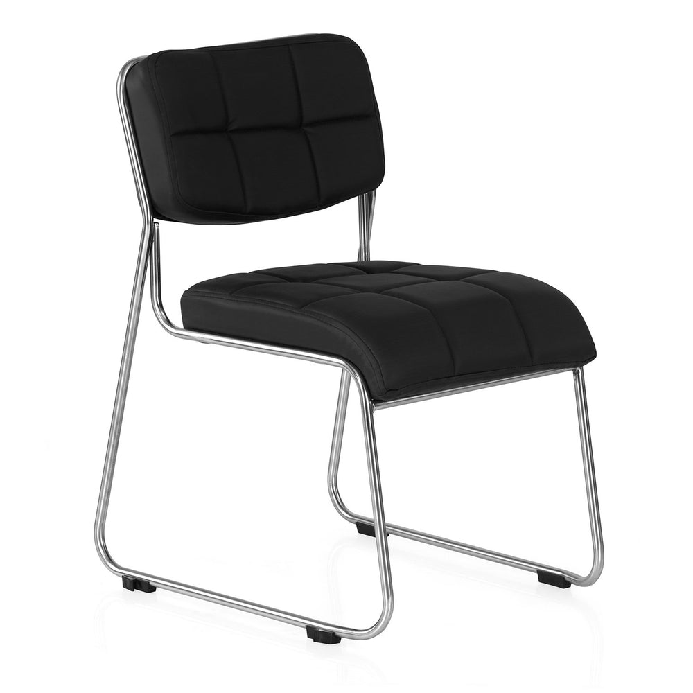 Contract Soft PVC Visitor Chair without Arm- Black