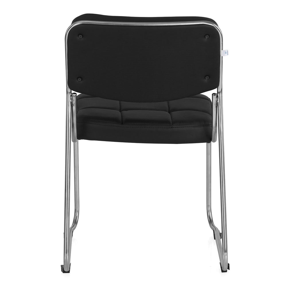 Contract Soft PVC Visitor Chair without Arm- Black
