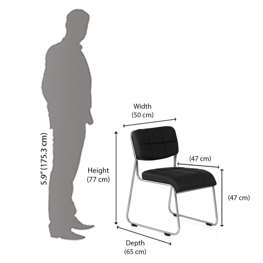 Contract Soft PVC Visitor Chair without Arm- Black