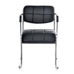 Contract 02 Soft PVC Visitor Chair with Arm (Black)