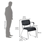 Contract 02 Soft PVC Visitor Chair with Arm (Black)