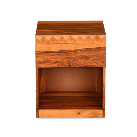 Dewsbury Solid Wood Nightstand with Drawer Storage (Walnut)
