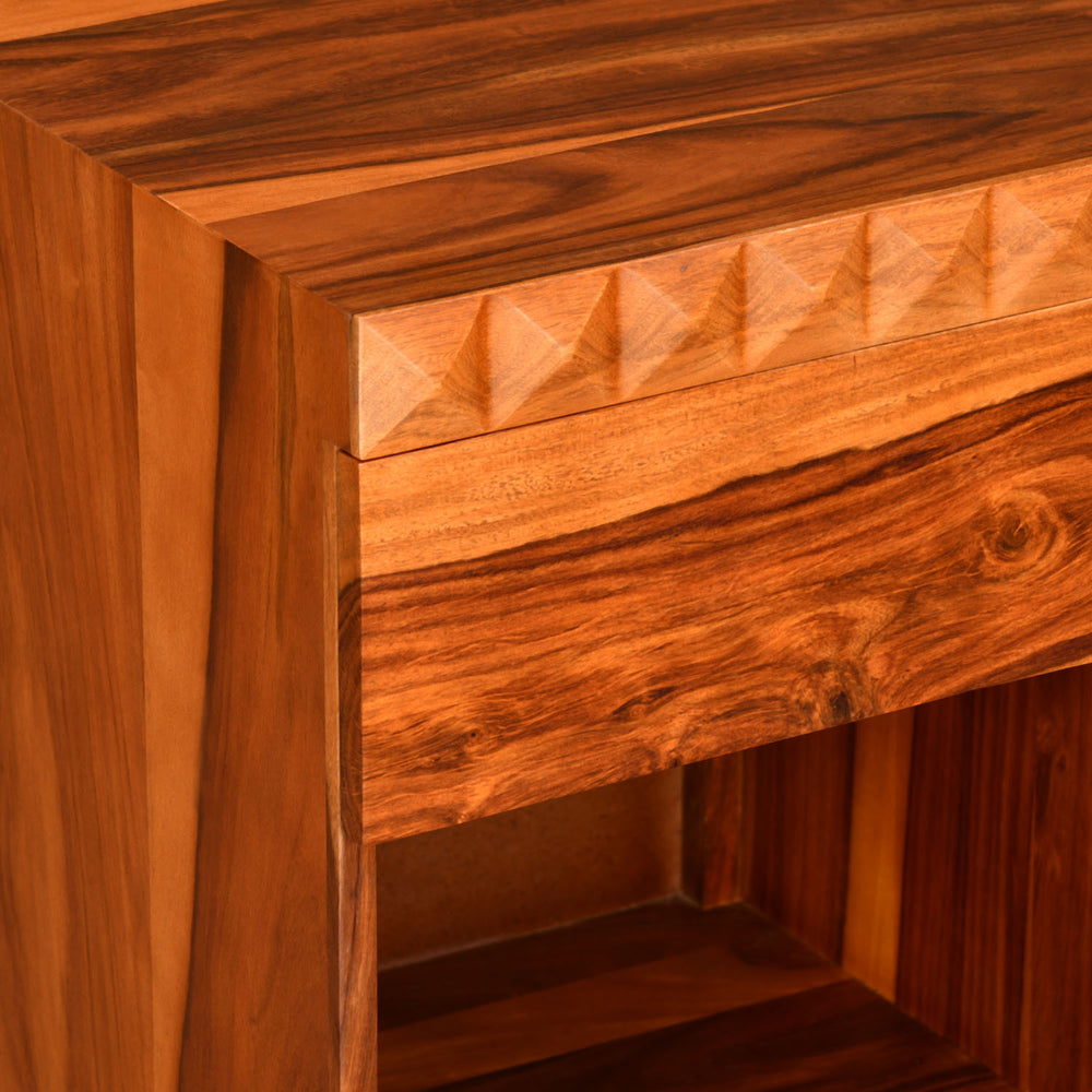 Dewsbury Solid Wood Nightstand with Drawer Storage (Walnut)