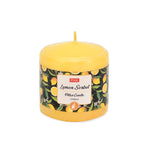 Lemon Sorbet Scented Wax Pillar Candle- Yellow