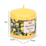 Lemon Sorbet Scented Wax Pillar Candle- Yellow