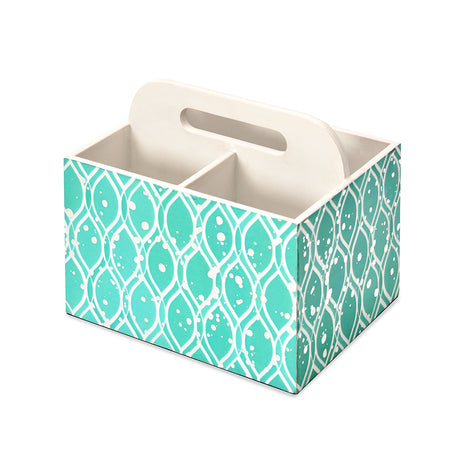Printed MDF Wooden Cutlery Holder (Seagreen)