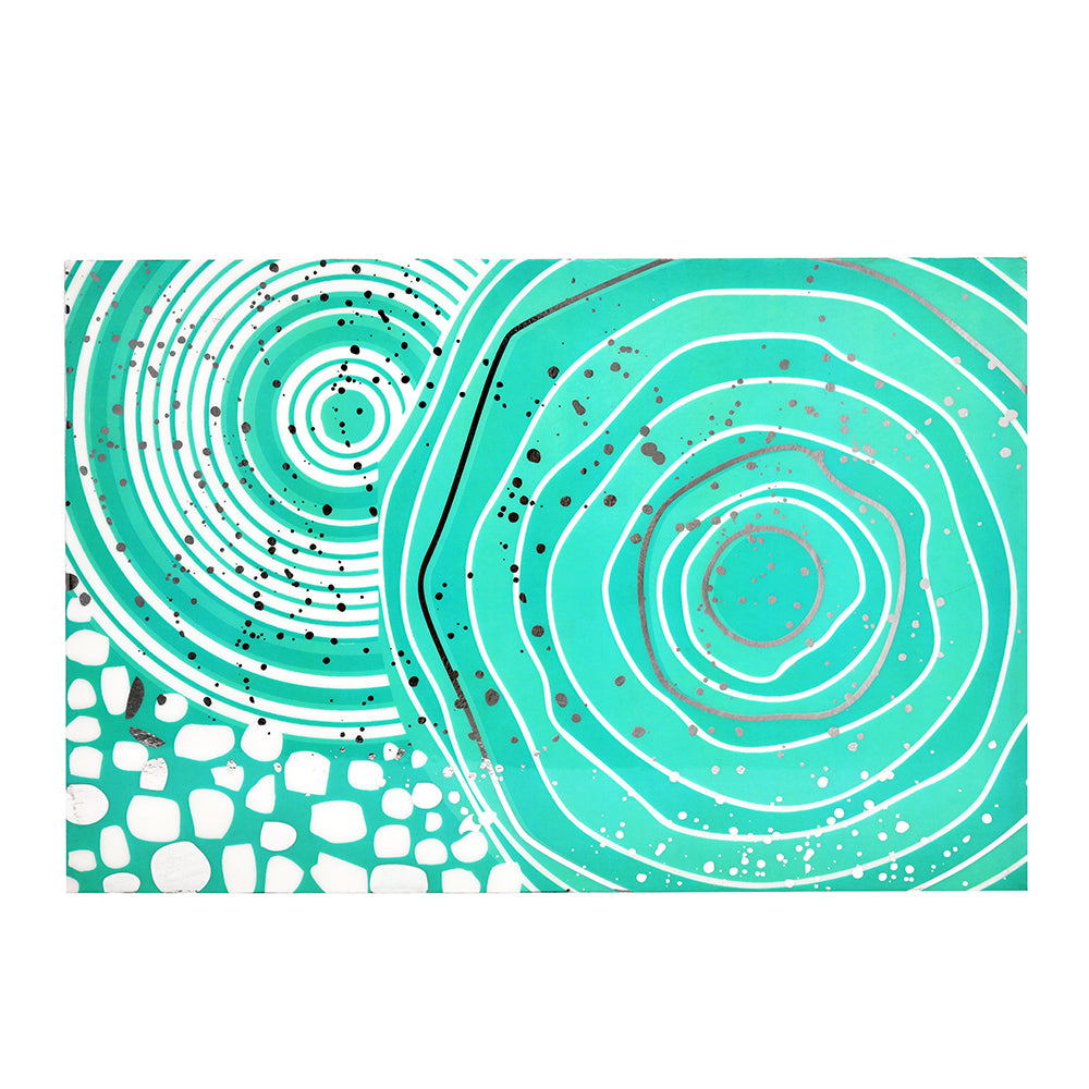 Abstract Printed MDF Table Placemat (Seagreen)