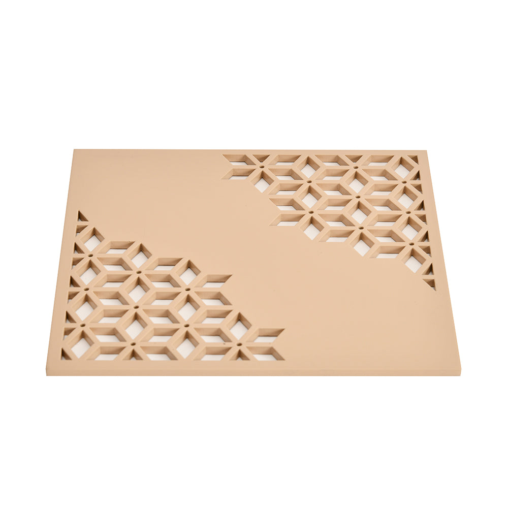 MDF Wooden Trivet- Brown & Beige