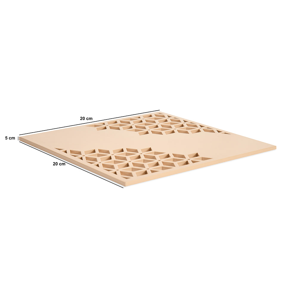MDF Wooden Trivet- Brown & Beige