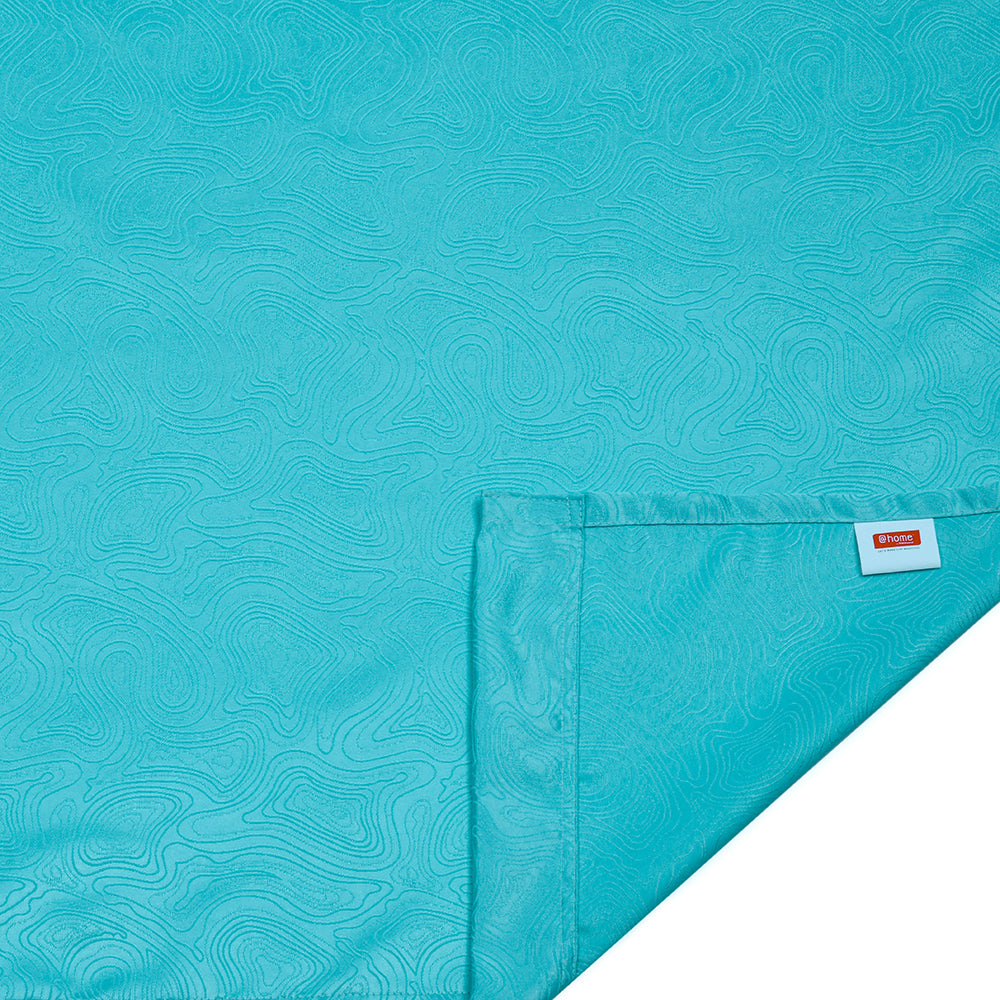 Veera Jacquard Abstract 9 Ft Polyester Long Door Curtains Set of 2 (Seagreen)