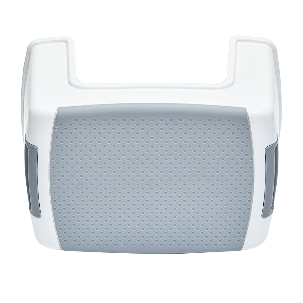 Non-Slip Plastic Stool- White & Grey