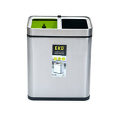 Wet & Dry Open Top 10 L Dual Dustbin- Silver