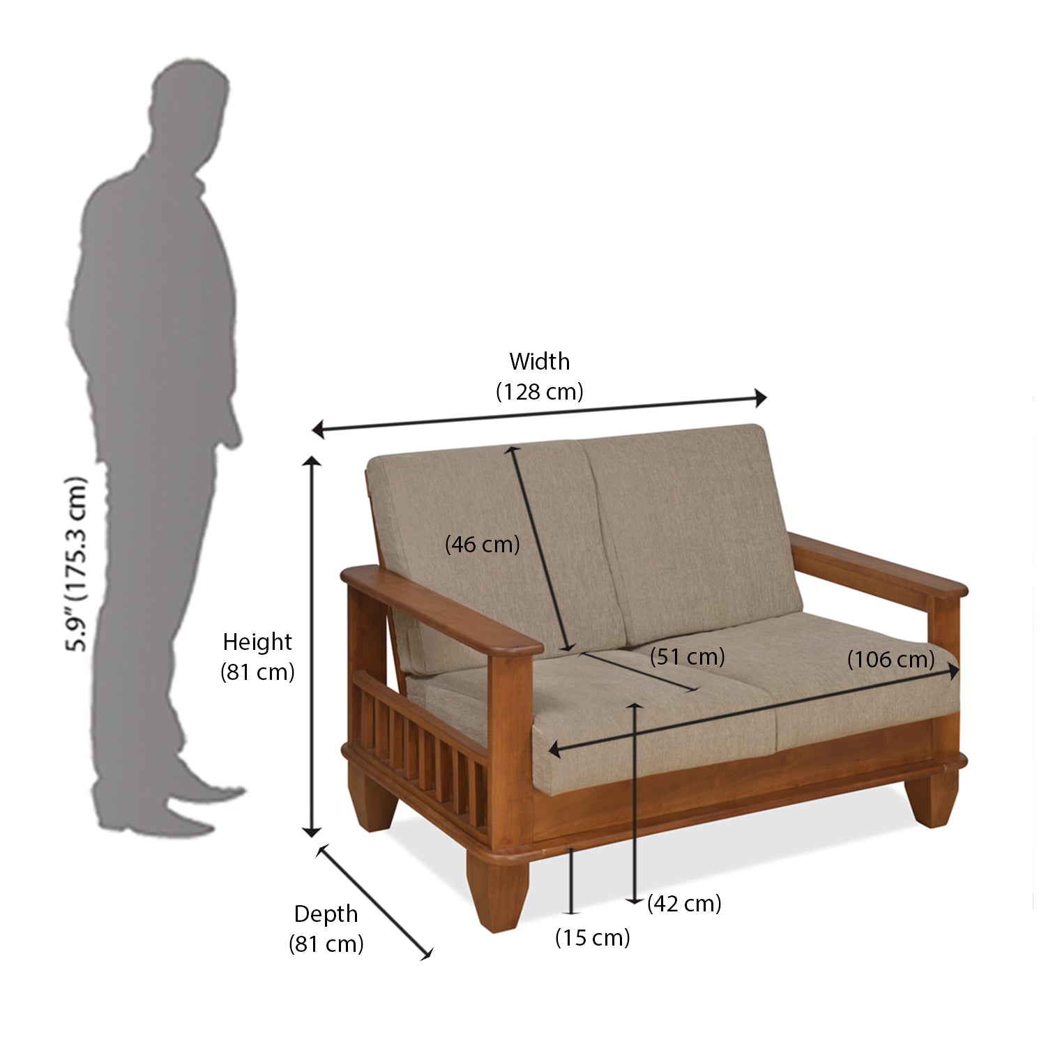 Elena 2 Seater Sofa (New Wenge)