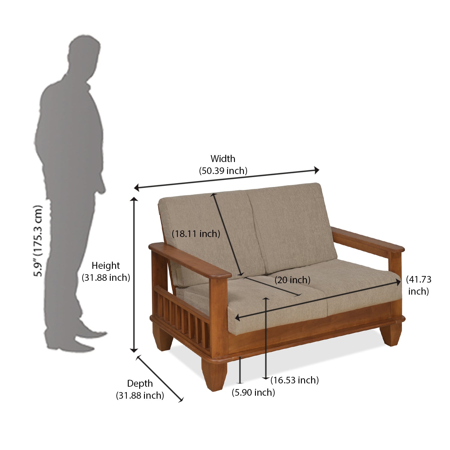 Elena 2 Seater Sofa (New Wenge)