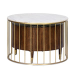 Emmit Marble Top Center Table with Storage (Sun Walnut)