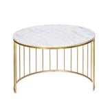 Emmit Marble Top Center Table with Storage (Sun Walnut)