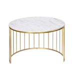Emmit Marble Top Center Table with Storage (Sun Walnut)
