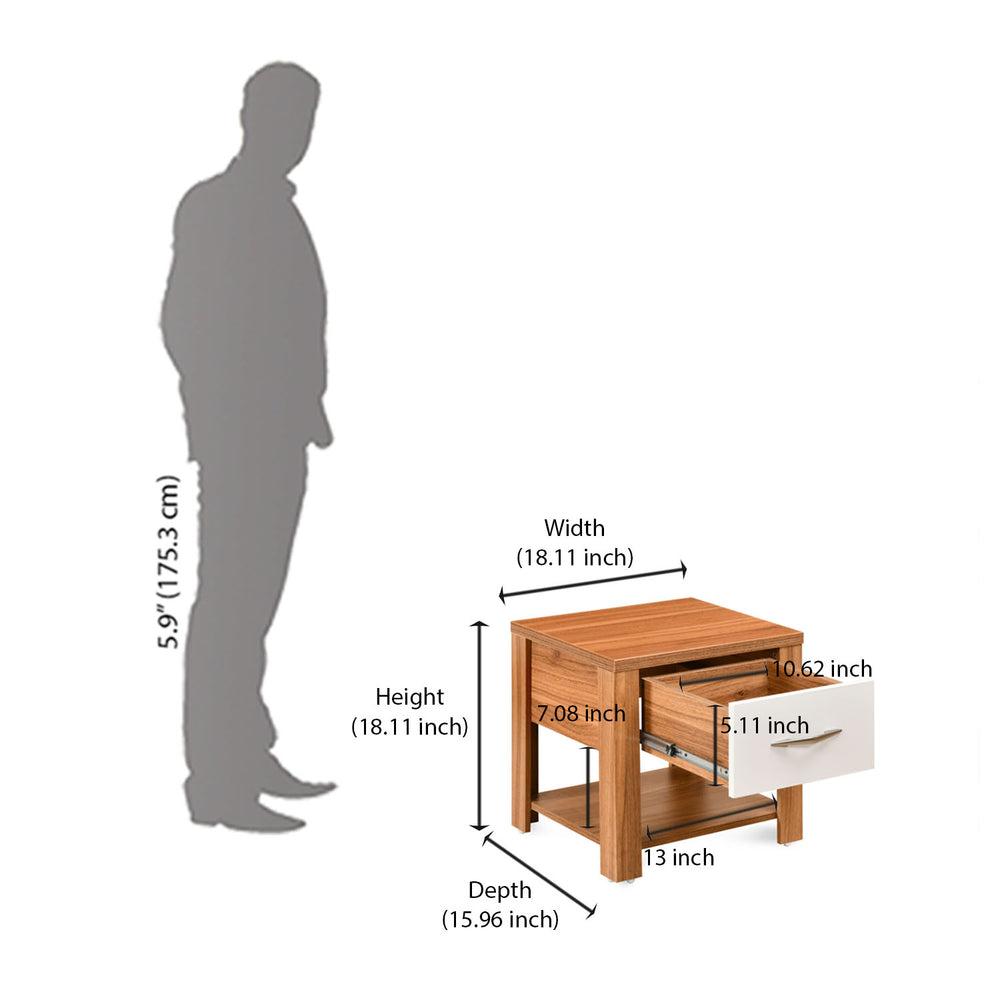 Eternal Engineered Wood Nightstand (Teak)