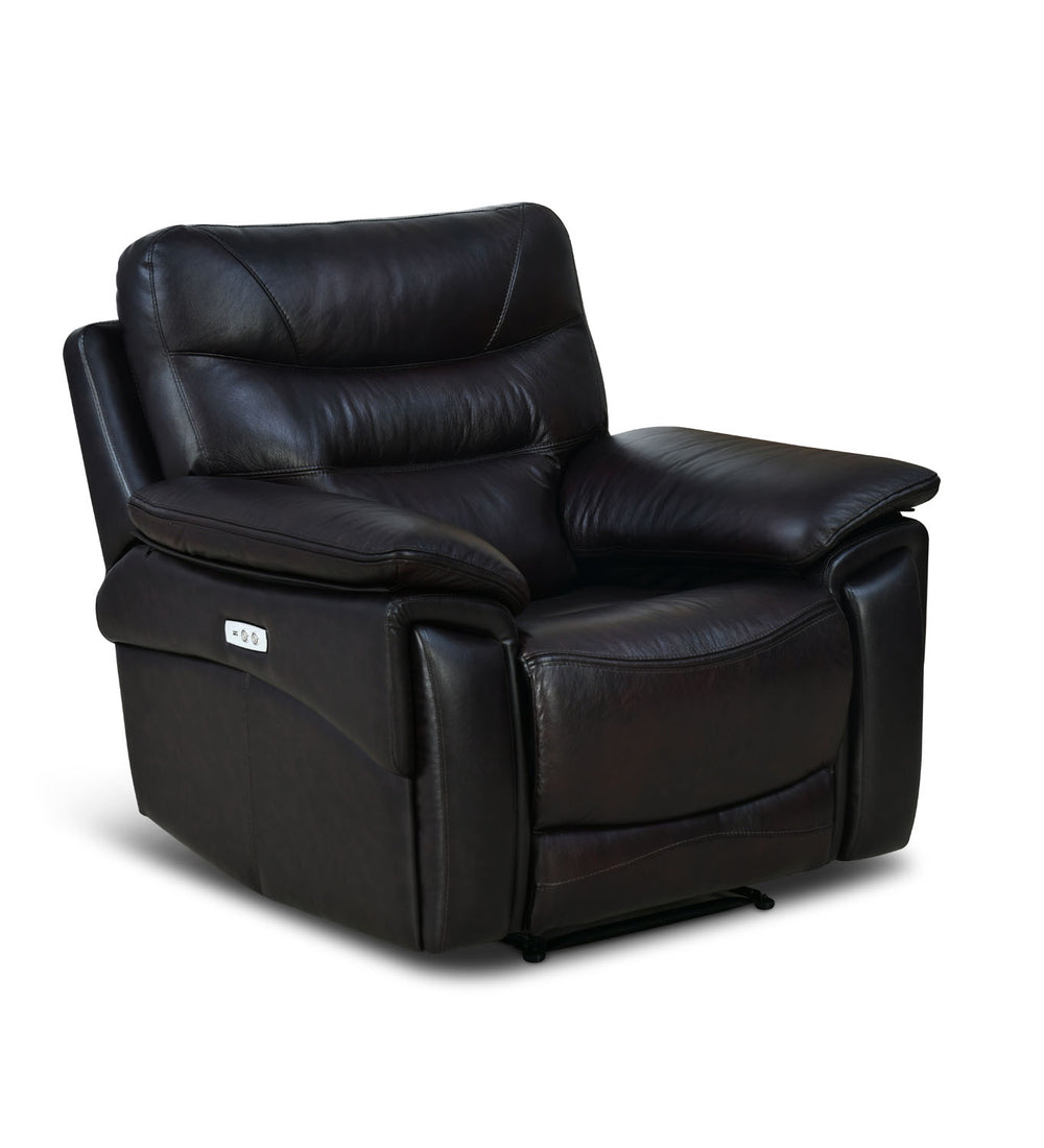 Bakewell 1 Seater Leather Electric Recliner- Brown