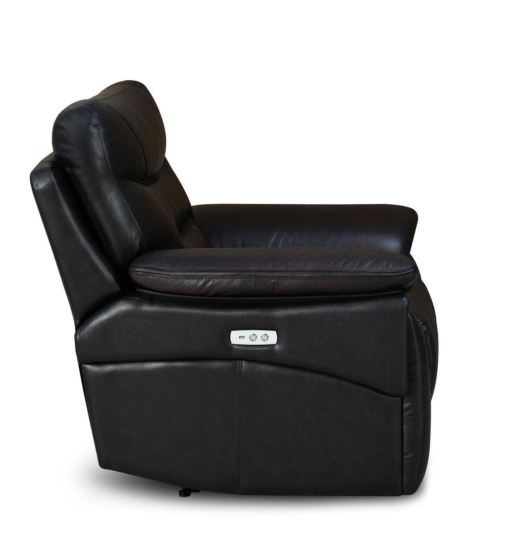 Bakewell 1 Seater Leather Electric Recliner- Brown
