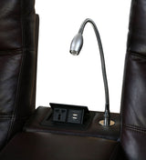 Bakewell 2 Seater Leather Electric Recliner with Console (Brown)