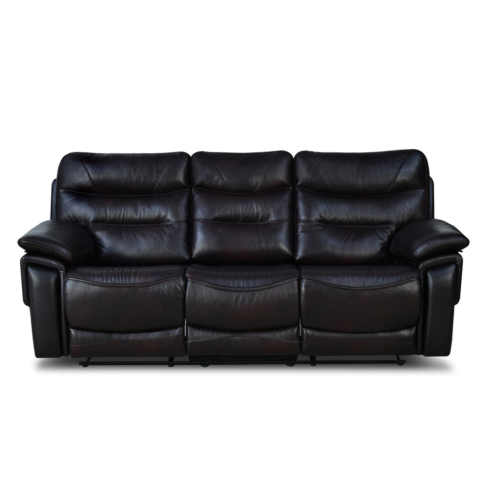Bakewell 3 Seater Leather Electric Recliner- Brown