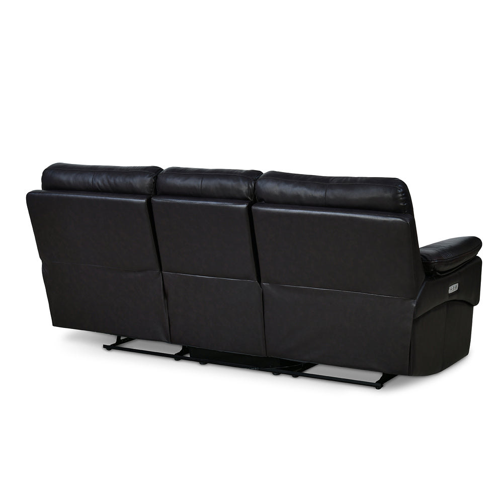 Bakewell 3 Seater Leather Electric Recliner- Brown