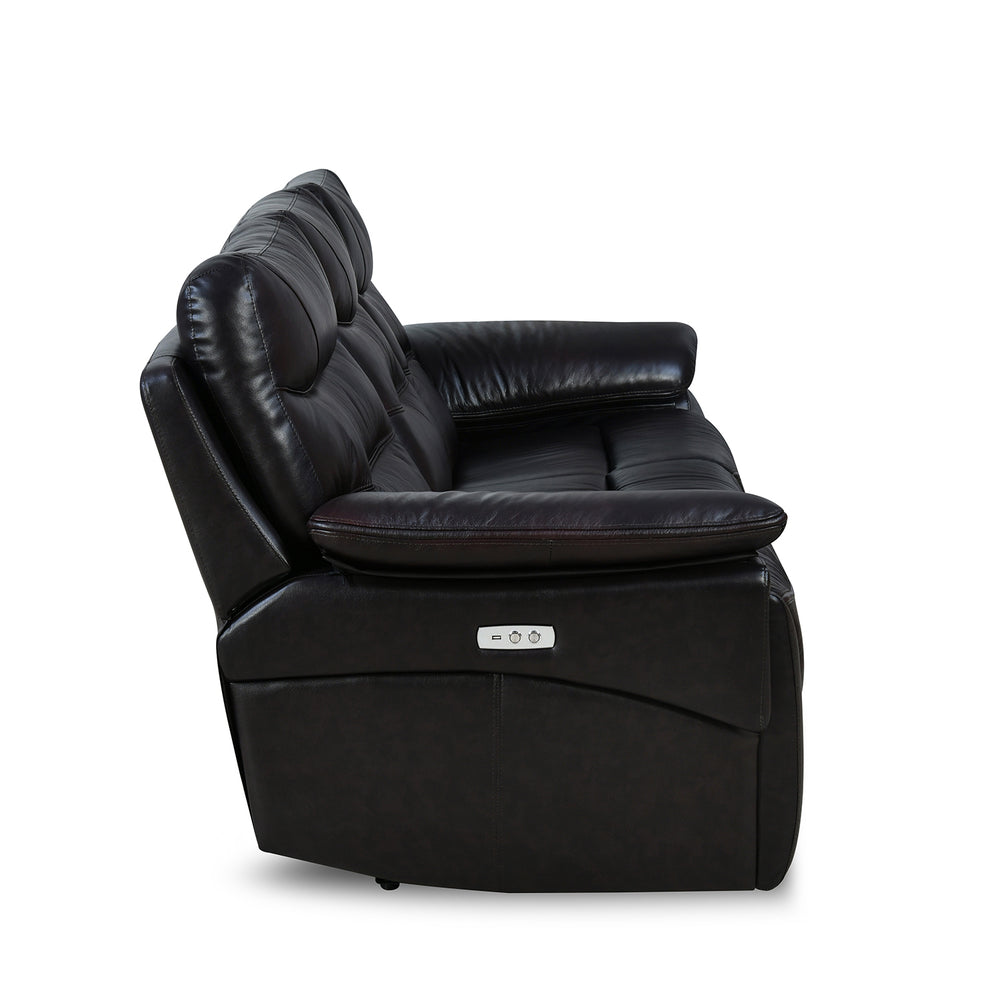 Bakewell 3 Seater Leather Electric Recliner- Brown