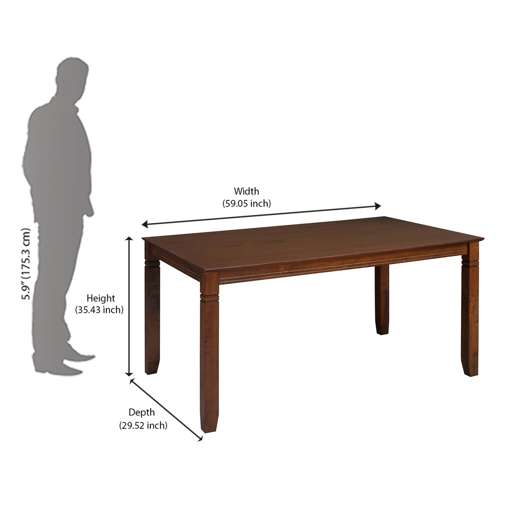 Floret 6 Seater Dining Set With Bench (Walnut)