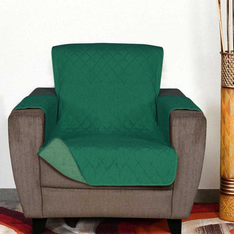 Nilkamal 1 Seater Reversible Sofa Cover (Emerald & Light Green)