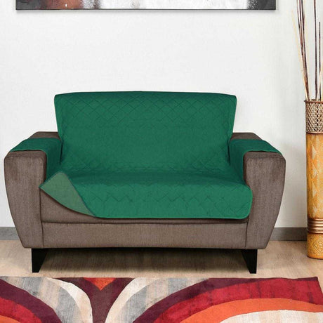 Nilkamal 2 Seater Reversible Sofa Cover 179 cm x 223 cm (Emerald & Light Green)