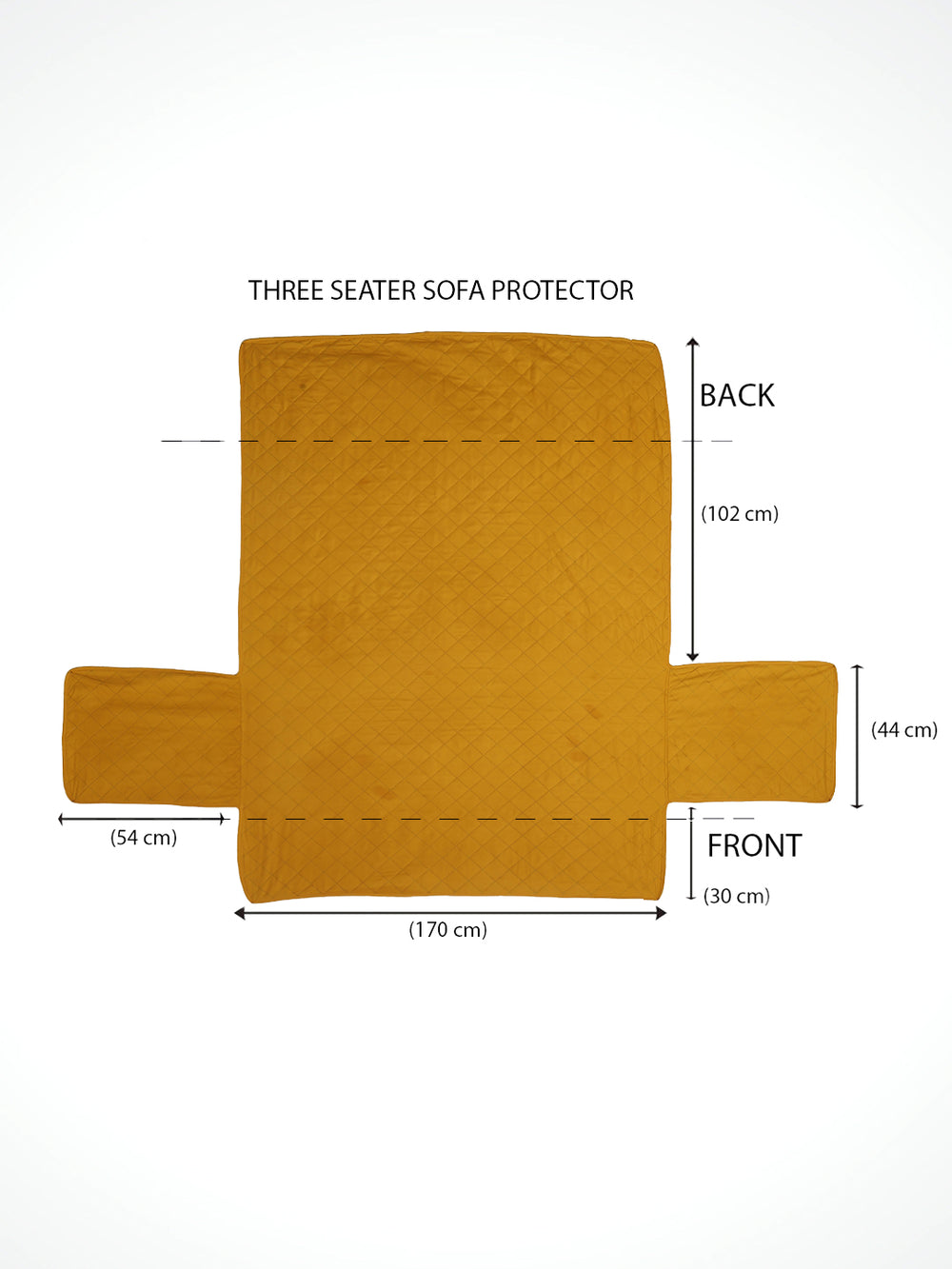 3 Seater Reversible Sofa Cover 179 cm x 279 cm (Mustard & Brown)