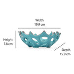 Cutwork Ceramic Round Bowl- Sea green & Silver