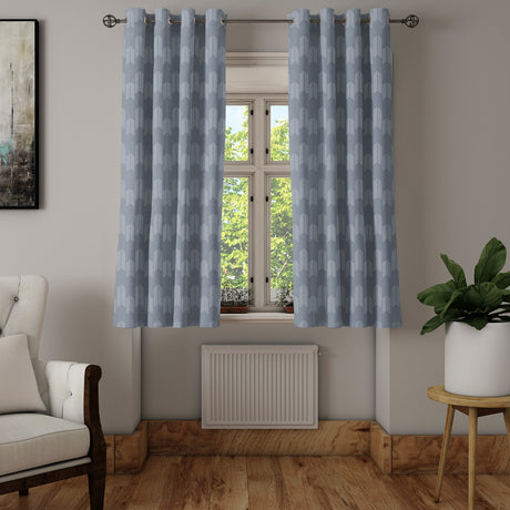 Nilkamal Veera Jacquard Abstract 5 Ft Polyester Window Curtains Set Of 2 Grey