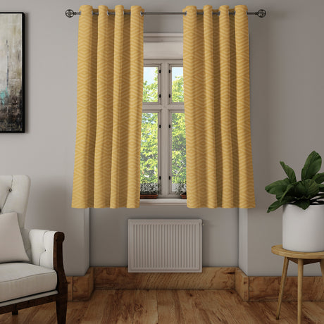 Nilkamal Veera Jacquard Abstract 5 Ft Polyester Window Curtains Set Of 2 Dark Beige