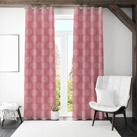 Nilkamal Veera Jacquard Floral 7 Ft Polyester Door Curtains Set Of 2 Onion