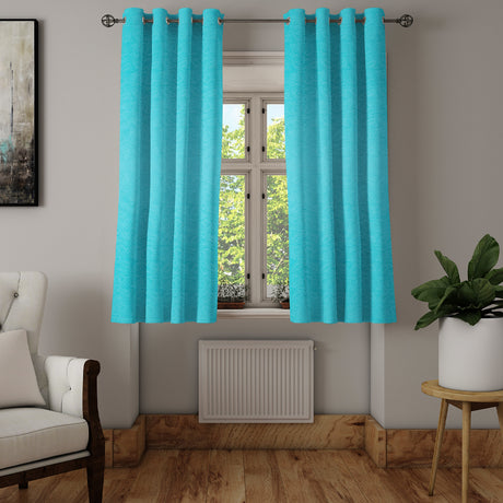 Nilkamal Veera Jacquard Abstract 5 Ft Polyester Window Curtains Set Of 2 Seagreen