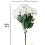 Hydrangea Artificial Flower Bunch- White