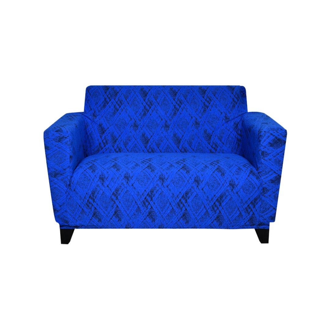 2 Seater Jaquared Knit Sofa Cover- Nautica Blue