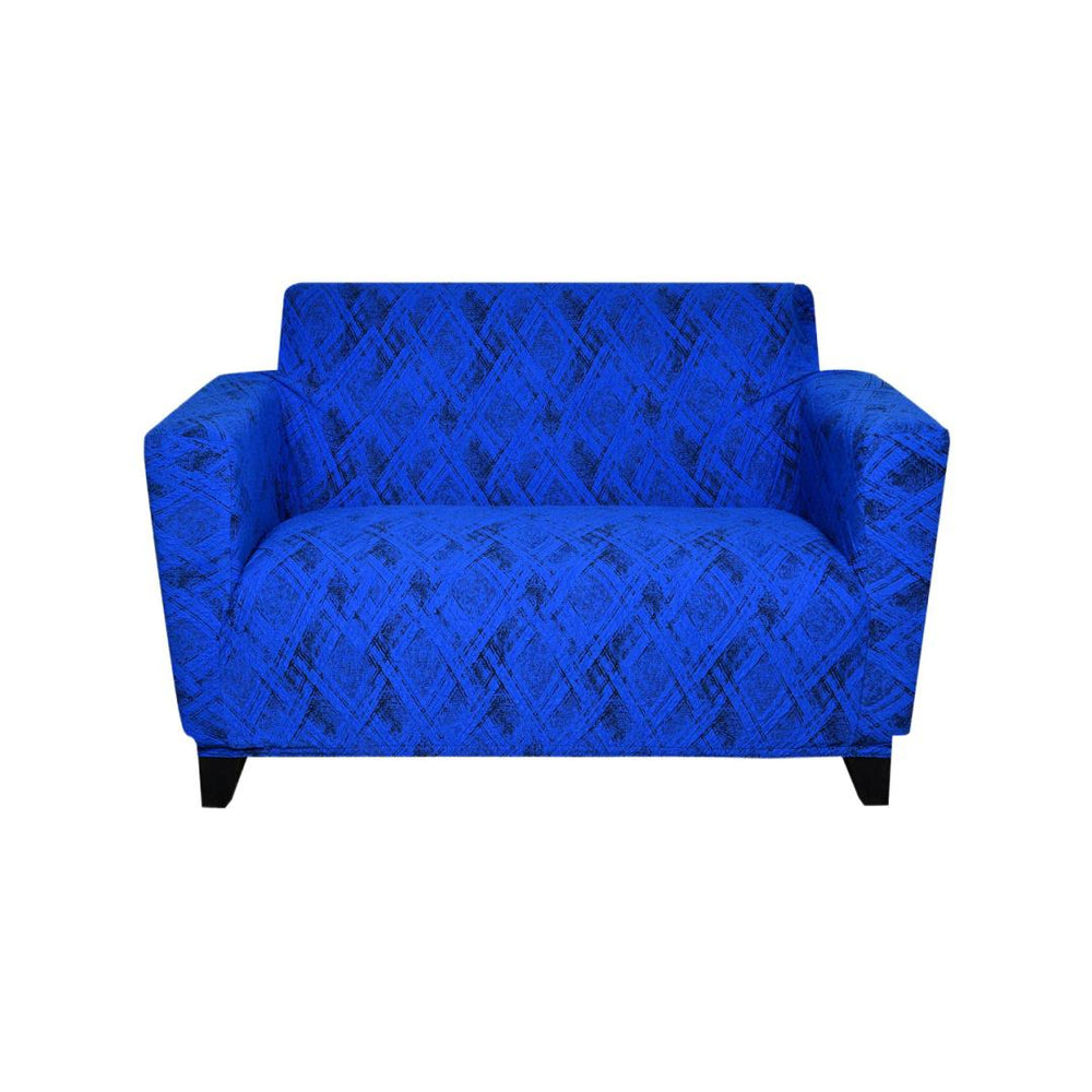 2 Seater Jaquared Knit Sofa Cover- Nautica Blue