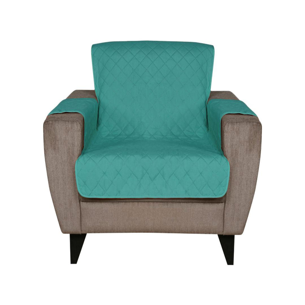 Reversible 1 Seater Sofa Cover 179 cm x 165 cm (Sea Green & Indigo)