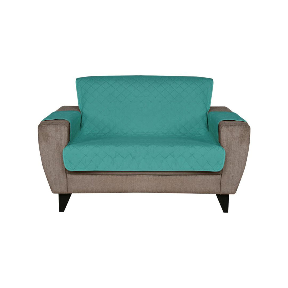 2 Seater Reversible Sofa Cover 179 cm x 223 cm (Sea Green & Indigo)