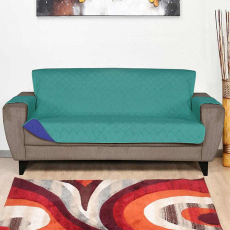 Nilkamal 3 Seater Reversible Sofa Cover 179 cm x 279 cm (Sea Green & Indigo)