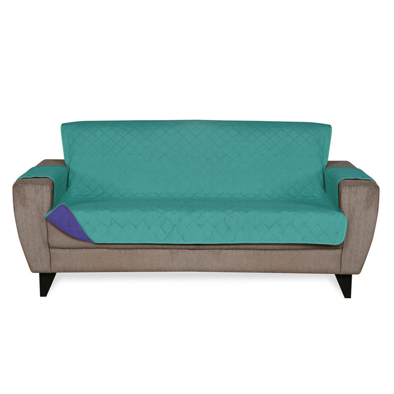 3 Seater Reversible Sofa Cover 179 cm x 279 cm (Sea Green & Indigo)