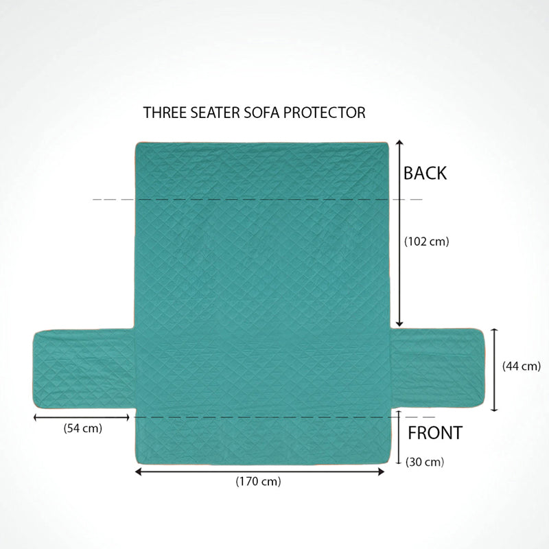 3 Seater Reversible Sofa Cover 179 cm x 279 cm (Sea Green & Indigo)