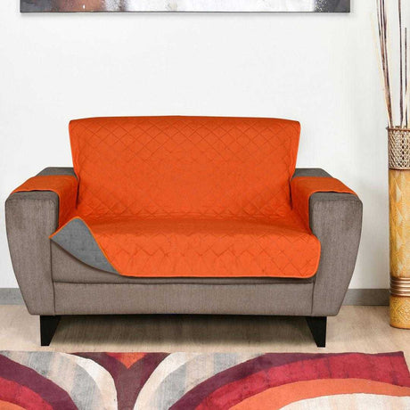 Nilkamal 2 Seater Reversible Sofa Cover 179 cm x 223 cm (Orange & Grey)